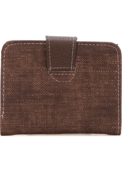 Kot Kumaş Bozuk ve Kağıt Para Kartlık ve Cüzdan NEW134 - Kahverengi