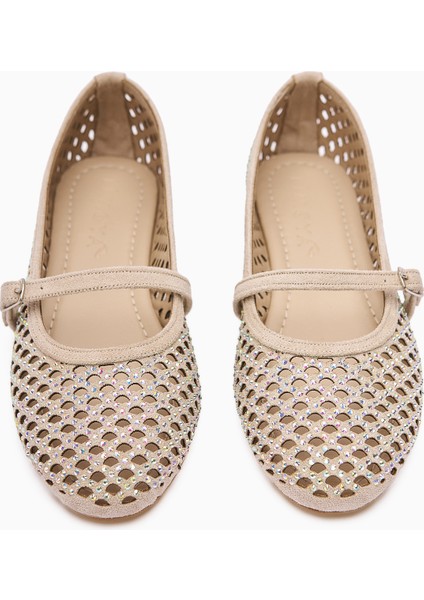 Nicole Ten Süet Oval Burunlu Delikli Taş Detaylı Tek Bantlı Günlük Kadın Ayakkabı indirimleri