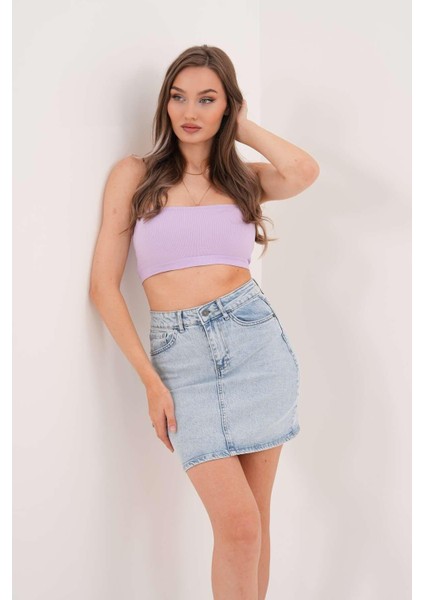 Kadın Yüksek Bel Mini Kot Etek modelleri