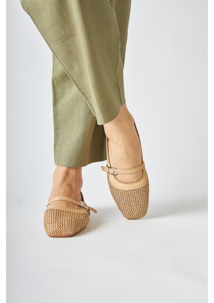 Remza Hasır Örgü Dokulu Kadın Babet Tokalı Rahat Günlük Ayakkabı modelleri