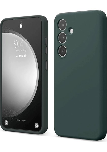 Samsung Galaxy S24 Fe Kılıf First Silikon - Koyu Yeşil Arbkd