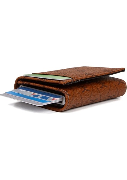 Kadın Mekanizmalı Kartlık ve Cüzdan NEW200 - Taba indirimleri