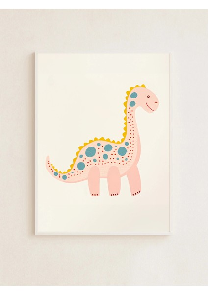 Dot Dino – Neşeli Çocuk Posteri – 30X40 cm | Çerçevesiz