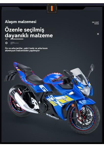 Alaşım Araba Modeli Suzuki GSX250R Motosiklet Modeli (Yurt Dışından) modelleri
