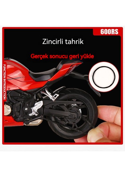 1 Ila 12 Alaşım 600RS Motosiklet Ses ve Işık ile Taksi Oyuncak Araba (Yurt Dışından) fiyatları