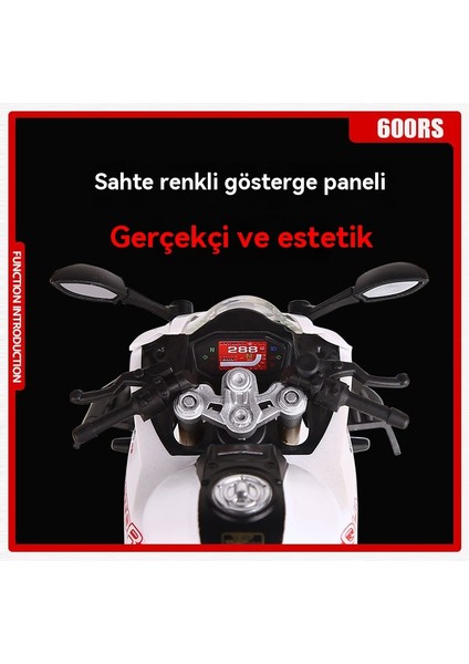 1 Ila 12 Alaşım 600RS Motosiklet Ses ve Işık ile Taksi Oyuncak Araba (Yurt Dışından) modelleri
