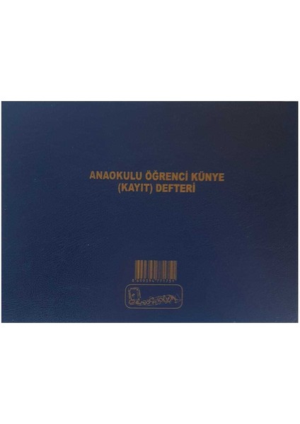Ana Okulu Öğrenci Künye (Kayıt) Defteri Cilt Kapak