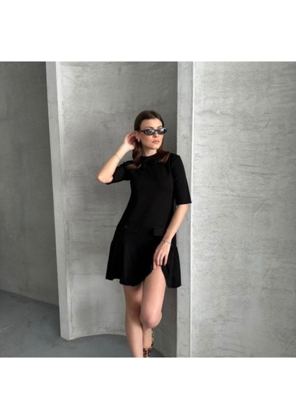 Zara Süs Cepli Elbise Siyah - M