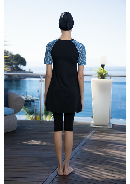 Kısa Kollu Yarı Kapalı Mayo 24825 Siyah fırsatları