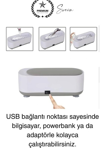 Ultrasonik Çok Fonksiyonlu Yüksek Titreşimli Yıkama Takı Saat Aksesuar Gözlük Temizleme Makinesi USB modelleri