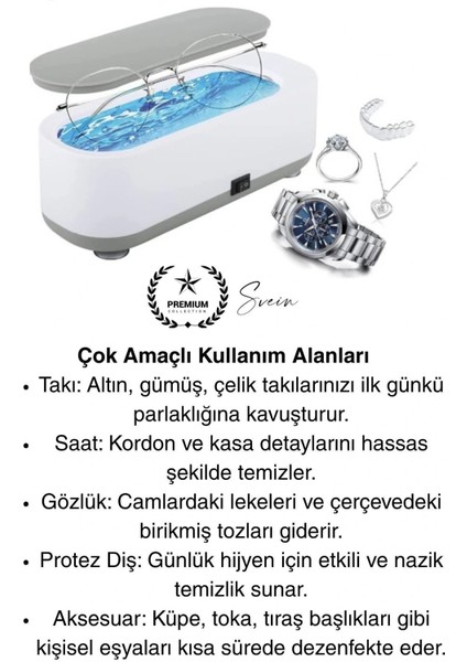 Ultrasonik Çok Fonksiyonlu Yüksek Titreşimli Yıkama Takı Saat Aksesuar Gözlük Temizleme Makinesi USB fırsatları