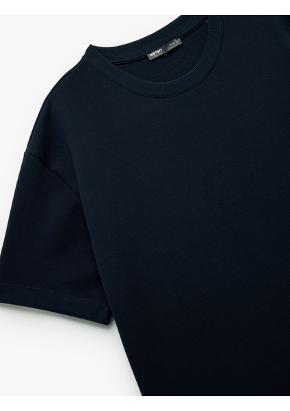 Pamuklu Kısa Kollu Pike Kumaş Bisiklet Yaka Basic Oversize Tişört indirimleri