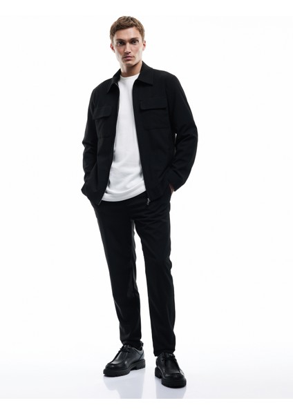 Beli Bağcıklı Katlamalı Paça Cep Detaylı Slim Fit Pantolon