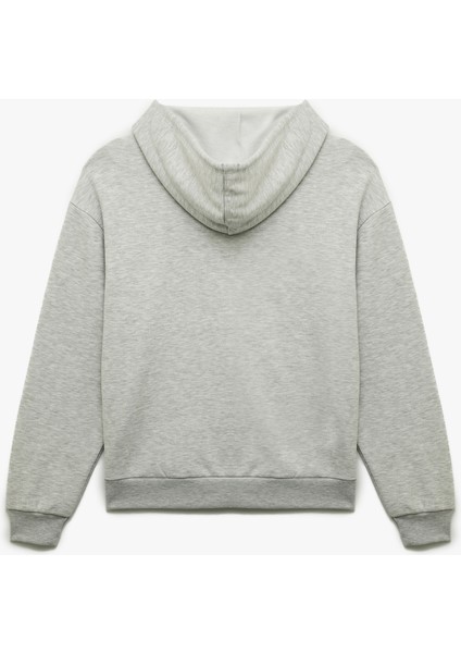 Fermuarlı Kapüşonlu Kanguru Cepli Uzun Kollu Oversize Spor Sweatshirt fiyatları