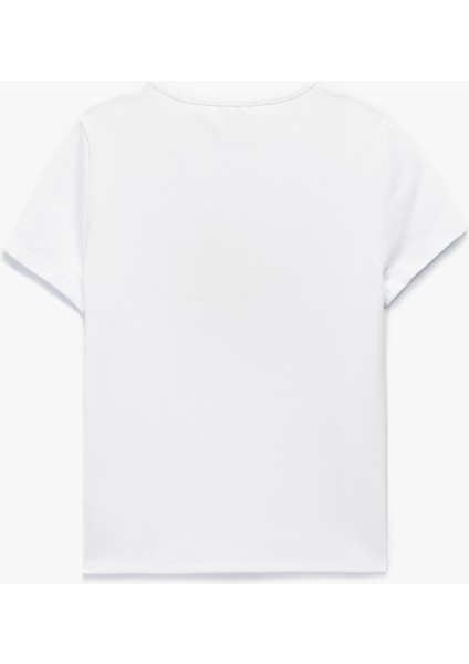 Slim Fit Kısa Kollu Bisiklet Yaka Pamuklu Hibiskus Baskılı Tişört fiyatları