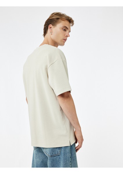 Pamuklu Kısa Kollu Pike Kumaş Bisiklet Yaka Basic Oversize Tişört modelleri