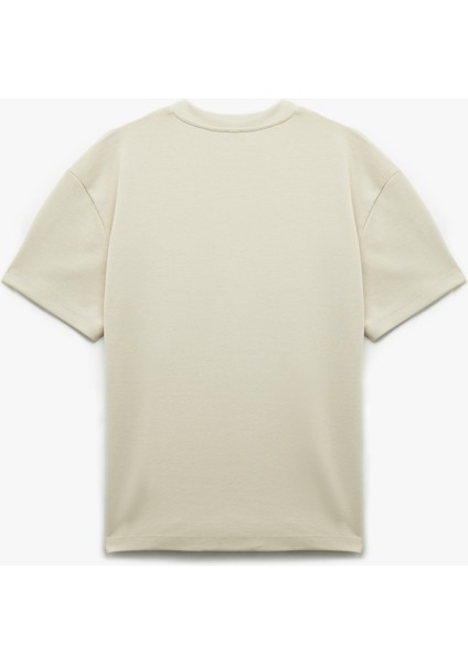 Pamuklu Kısa Kollu Pike Kumaş Bisiklet Yaka Basic Oversize Tişört indirimleri