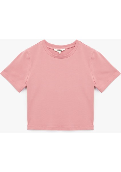 Pamuklu Slim Fit Kısa Kollu Bisiklet Yaka Tişört
