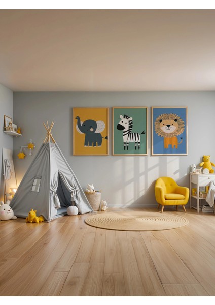 Orman Arkadaşları Çocuk Poster Seti (3’lü) – 50X70 cm | Çerçevesiz