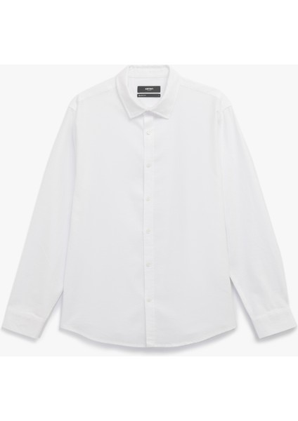 Pamuklu Uzun Kollu Klasik Yaka Slim Fit Gömlek