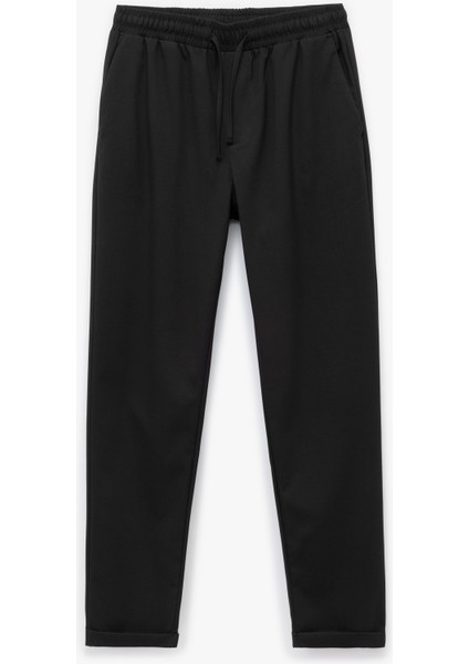 Beli Bağcıklı Katlamalı Paça Cep Detaylı Slim Fit Pantolon modelleri