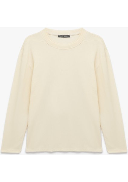 Pamuklu Bisiklet Yaka Basic Uzun Kollu Tişört