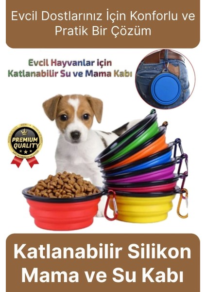 Özel Üretim Portatif Pratik Renkli Silikon Kancalı Katlanabilir Evcil Hayvan Kedi Köpek Mama Su Kabı
