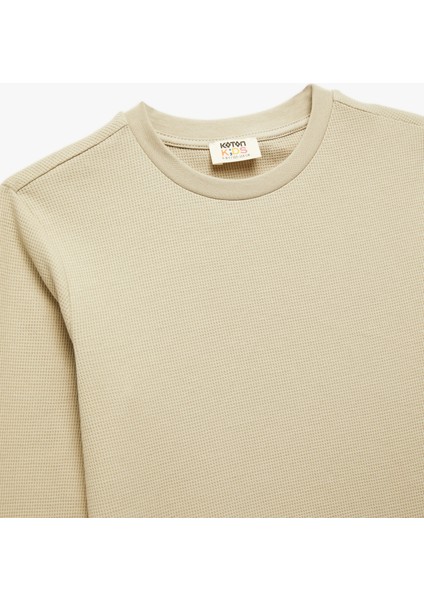 Bisiklet Yaka Pamuklu Basic Uzun Kollu Tişört modelleri