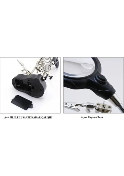 WH-801 Lehim Yardımcı Standı – Büyüteçli, Havya Yuvalı, Üçüncü El Aparatı modelleri