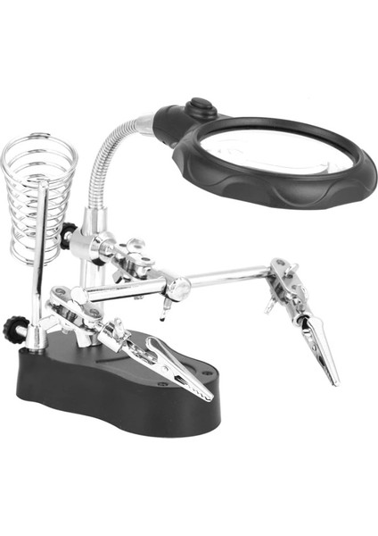 WH-801 Lehim Yardımcı Standı – Büyüteçli, Havya Yuvalı, Üçüncü El Aparatı fırsatları