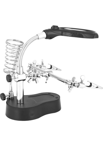 WH-801 Lehim Yardımcı Standı – Büyüteçli, Havya Yuvalı, Üçüncü El Aparatı indirimleri