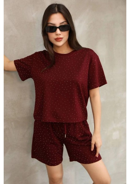 Modal Kumaş Taşlı Ikili Takım