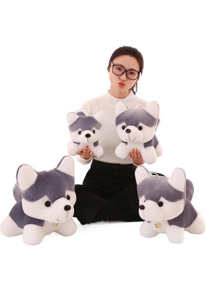 Yumuşak Vücut Peluş Köpek Peluş Bebek Küçük Gri Gri Peluş Husky Peluş Modeller Yakalama Makinesi Bebek Oyuncakları (Yurt Dışından)