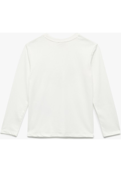 Pamuklu Uzun Kollu Bisiklet Yaka Baskılı Tişört fiyatları