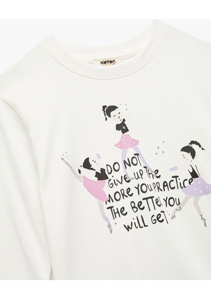 Pamuklu Uzun Kollu Bisiklet Yaka Baskılı Tişört modelleri