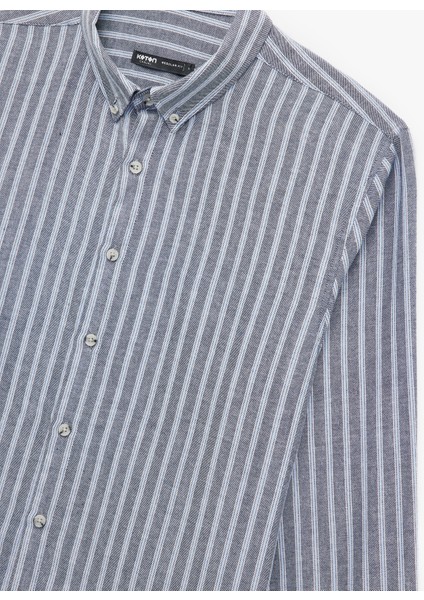 Düğmeli Yaka Pamuklu Regular Fit Uzun Kollu Gömlek modelleri