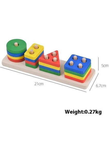 Erken Eğitim Eğitici Bebek Çocuk Oyuncakları Ahşap Sekiz Ton Perküsyon Gökkuşağı Kulesi Dört Set Sütun Bükülmüş Solucan (Yurt Dışından)