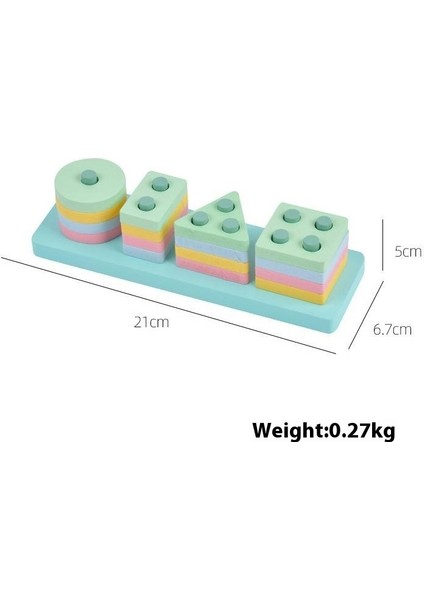 Erken Eğitim Eğitici Bebek Çocuk Oyuncakları Ahşap Sekiz Ton Perküsyon Gökkuşağı Kulesi Dört Set Sütun Bükülmüş Solucan (Yurt Dışından)