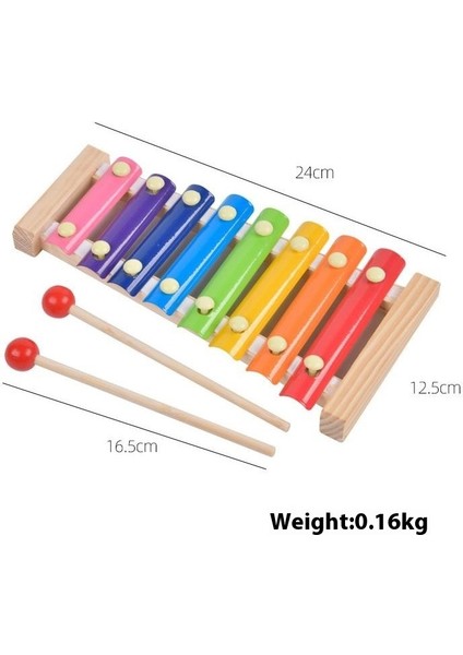 Erken Eğitim Eğitici Bebek Çocuk Oyuncakları Ahşap Sekiz Ton Perküsyon Gökkuşağı Kulesi Dört Set Sütun Bükülmüş Solucan (Yurt Dışından)