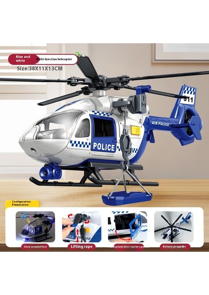 Çocuk Büyük Helikopter Oyuncakları Pervane Yangın Kurtarma Uçağı Modeli Taksi Çok Fonksiyonlu Erkek Oyuncakları (Yurt Dışından)