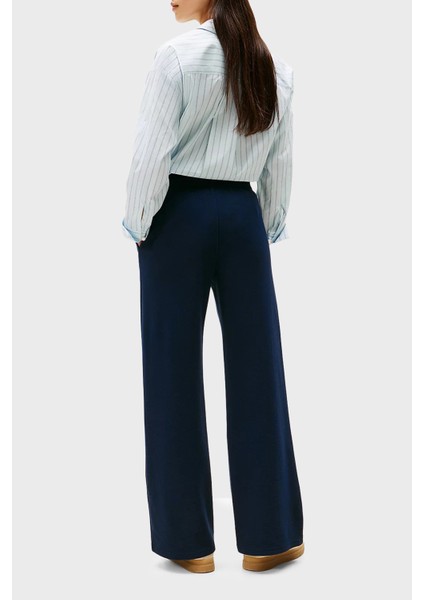 Pamuklu Straight Fit Normal Bel Düz Paça Pantolon Bayan Pantolon WW0WW45744 C1G fırsatları