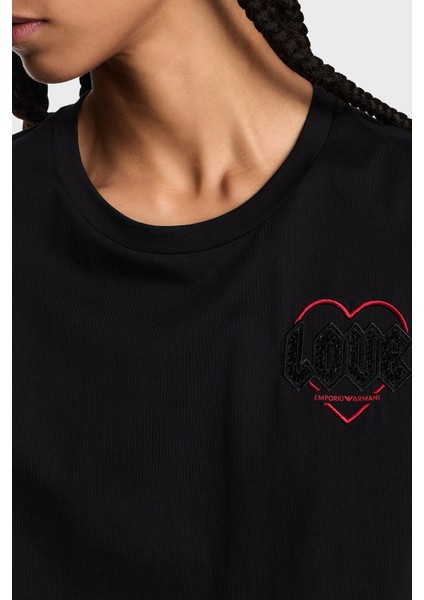 Pamuklu Regular Fit Bisiklet Yaka Minimal Desenli T Shirt Bayan T Shirt EW002608 AF18844 UC001 fırsatları
