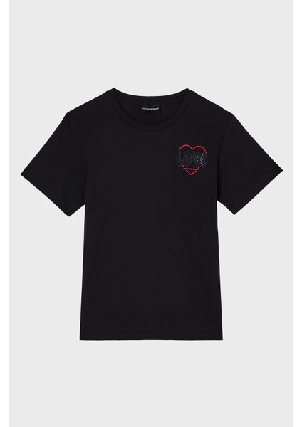 Pamuklu Regular Fit Bisiklet Yaka Minimal Desenli T Shirt Bayan T Shirt EW002608 AF18844 UC001 indirimleri