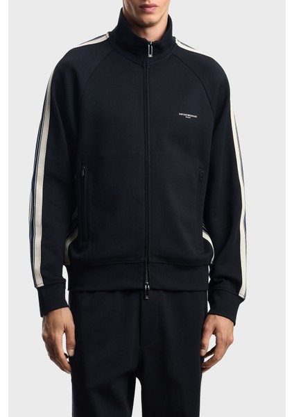 Streç Pamuklu Regular Fit Şerit Detaylı Dik Yaka Sweat Erkek Sweat EM002872 AF13488 UB118