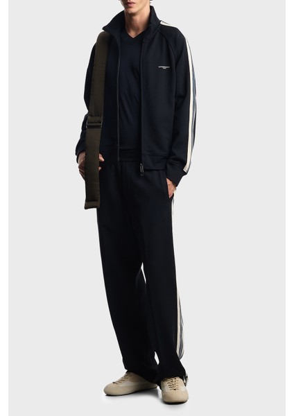 Streç Pamuklu Regular Fit Şerit Detaylı Dik Yaka Sweat Erkek Sweat EM002872 AF13488 UB118 fiyatları