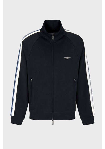 Streç Pamuklu Regular Fit Şerit Detaylı Dik Yaka Sweat Erkek Sweat EM002872 AF13488 UB118 indirimleri