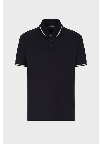 Şerit Detaylı Pamuklu Regular Fit Düğmeli Polo Yaka Sweat Erkek Polo Yaka Sweat EM003003 AF10497 UB118