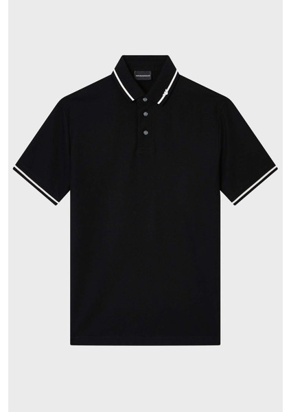 Şerit Detaylı Pamuklu Regular Fit Düğmeli Polo Yaka T Shirt Erkek Polo Yaka T Shirt EM003003 AF10497 UC001