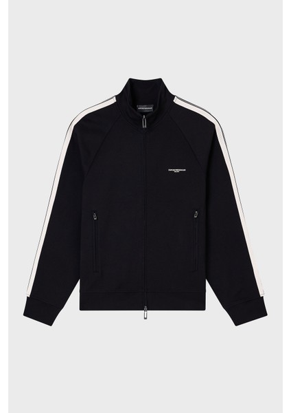 Streç Pamuklu Regular Fit Şerit Detaylı Dik Yaka Sweat Erkek Sweat EM002872 AF13488 UC001