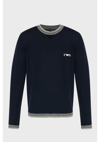 % 100 Yün Regular Fit Bisiklet Yaka Logolu Kazak Erkek Kazak EM003387 AF14697 UB118 indirimleri